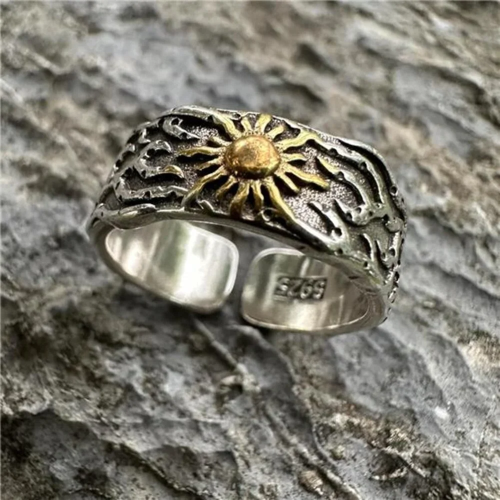 Men's Rings Silver Plated Brass Rings for Men Adjustable Open Rings, Trendy - Picture 5 of 7